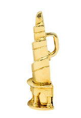 Bulgari 18 Karat Gold San'ivo Alla Sapienza Architecture PendantNecklace - Wilson's Estate Jewelry