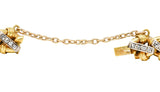Edwardian Diamond Platinum 18 Karat Yellow Gold Antique Curb Link Bracelet Wilson's Estate Jewelry