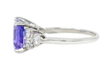 Contemporary 4.75 CTW No Heat Lavender Ceylon Sapphire Diamond Platinum Ring GIA