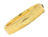 Binder Bros. Retro 14 Karat Yellow Gold Floral Bangle Bracelet Wilson's Antique & Estate Jewelry