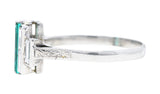 Art Deco 1.25 CTW Emerald Diamond Platinum Tiered Ring Circa 1930 Wilson's Antique & Estate Jewelry