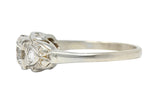 Retro 0.95 CTW Transitional Diamond 14 Karat White Gold Vintage Engagement Ring