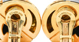 Bulgari Italian 18 Karat Tri-Colored Gold Geometric Vintage Ear-Clip Earrings Wilson's Antique & Estate Jewelry