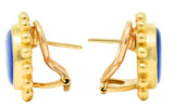 Elizabeth Locke Mother-Of-Pearl Venetian Glass 19 Karat Gold Putto Intaglio Earrings Wilson's Antique & Estate Jewelry