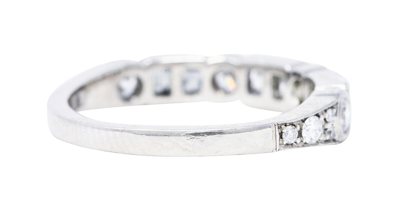 British 0.72 Carat Diamond Platinum Wedding Band Ring Wilson's Antique & Estate Jewelry