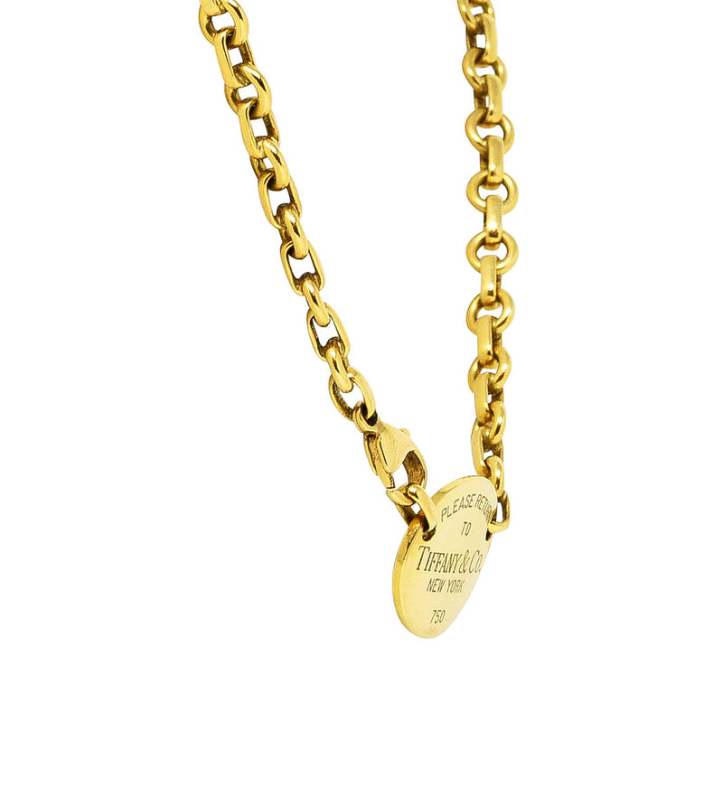Tiffany & Co. 18 Karat Yellow Gold Return To Tiffany Station Necklace Wilson's Antique & Estate Jewelry