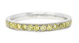 Contemporary 0.85 CTW Yellow Diamond Platinum Band Ring Wilson's Antique & Estate Jewelry