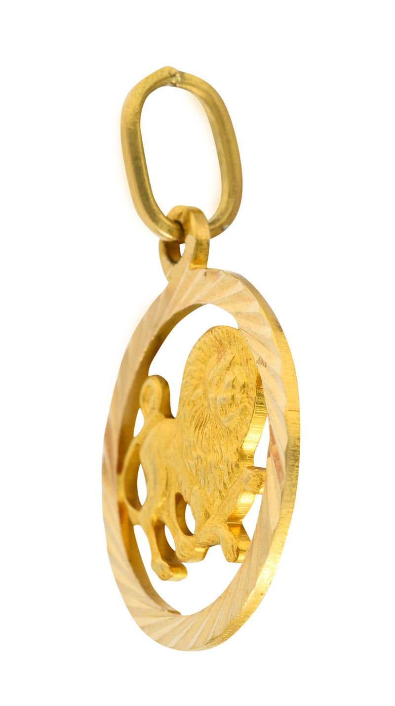 1970's 18 Karat Yellow Gold Leo Lion Zodiac Charmcharm - Wilson's Estate Jewelry