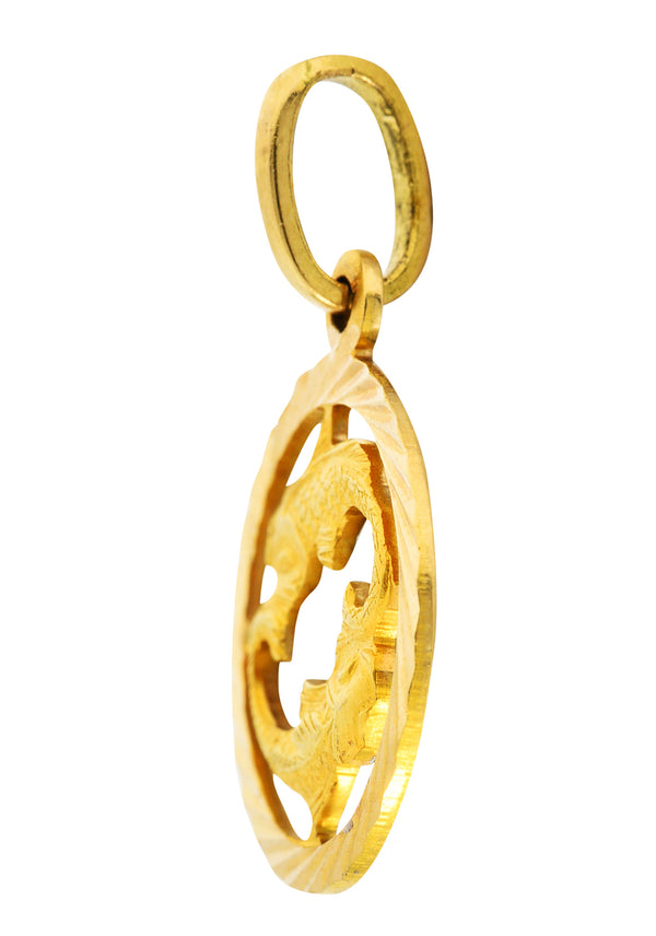 Vintage 18 Karat Gold Pisces Zodiac Charmcharm - Wilson's Estate Jewelry