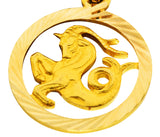 1970's Italian 18 Karat Yellow Gold Capricorn Zodiac Charmcharm - Wilson's Estate Jewelry