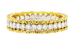 Buccellati Italy 1.00 CTW Diamond 18 Karat Two-Tone Gold Rombi Eternelle Band Ring Wilson's Antique & Estate Jewelry