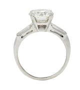 Mid-Century 2.74 CTW Transitional Cut Diamond Platinum Engagement Ring GIA