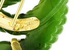 Angela Cummings Nephrite Jade 18 Karat Yellow Gold Rope Knot Vintage Brooch Wilson's Estate Jewelry