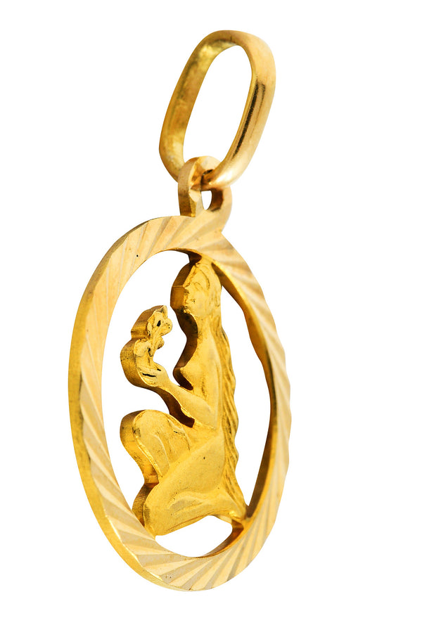 Vintage 18 Karat Gold Virgo Zodiac Charmcharm - Wilson's Estate Jewelry