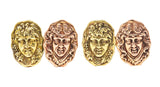T.B. Starr Art Nouveau 14 Karat Two-Tone Gold Dionysus & Hercules Men's Cufflinks Wilson's Antique & Estate Jewelry