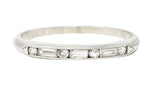 1950's Mid-Century Diamond Platinum Wedding Band Vintage Ring Wilson's Estate Jewelry