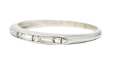 1950's Mid-Century Diamond Platinum Wedding Band Vintage Ring Wilson's Estate Jewelry