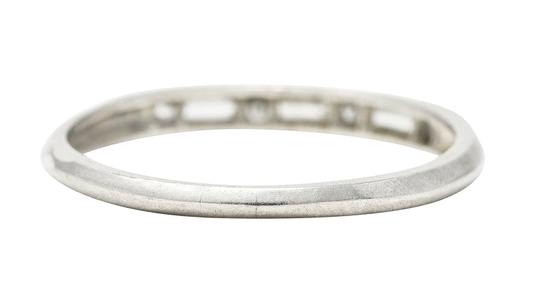 1950's Mid-Century Diamond Platinum Wedding Band Vintage Ring Wilson's Estate Jewelry