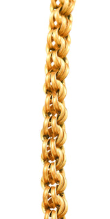 1880's Victorian 14 Karat Yellow Gold Link Chain Necklace Wilson's Antique & Estate Jewelry