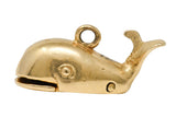 Vintage Enamel 14 Karat Gold Jonah Whale Articulated Charmcharm - Wilson's Estate Jewelry