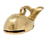 Vintage Enamel 14 Karat Gold Jonah Whale Articulated Charmcharm - Wilson's Estate Jewelry