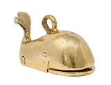 Vintage Enamel 14 Karat Gold Jonah Whale Articulated Charmcharm - Wilson's Estate Jewelry