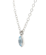 Gabriel & Co. Blue Topaz Diamond 14 Karat White Gold Enhancer Necklace Wilson's Antique & Estate Jewelry