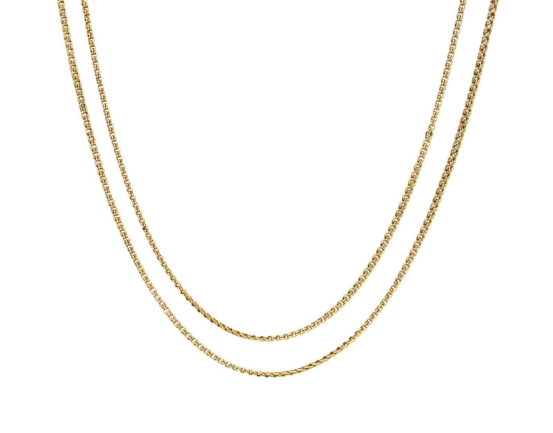 1900 Russian Victorian 14 Karat Yellow Gold 59 Inch Long Curb Chain Lariat Necklace Wilson's Antique & Estate Jewelry