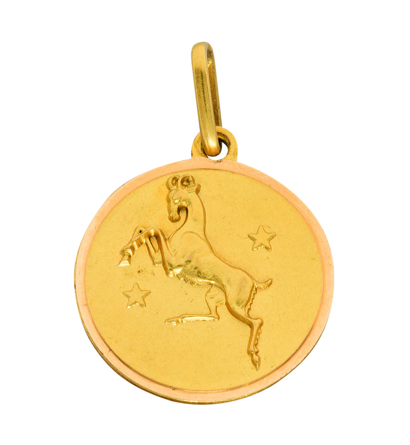 1970's Italian Vintage 18 Karat Gold Aries Zodiac Charmcharm - Wilson's Estate Jewelry