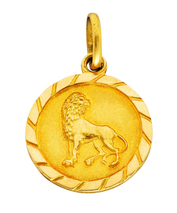 Vintage 18 Karat Gold Leo Lion Zodiac Charmcharm - Wilson's Estate Jewelry