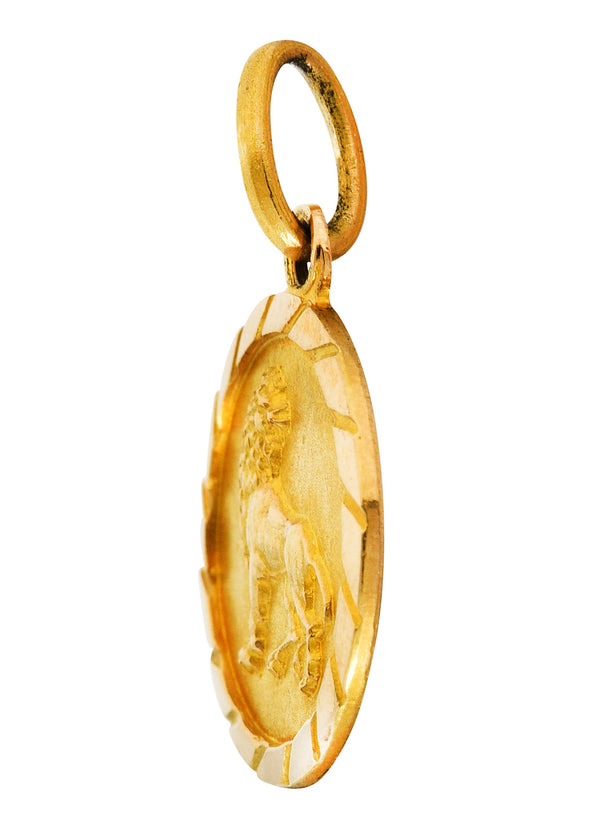 Vintage 18 Karat Gold Leo Lion Zodiac Charmcharm - Wilson's Estate Jewelry