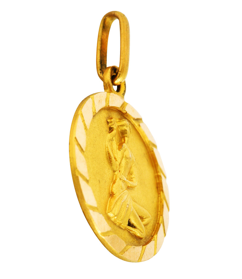 1970's Vintage 18 Karat Yellow Gold Virgo Zodiac Charmcharm - Wilson's Estate Jewelry