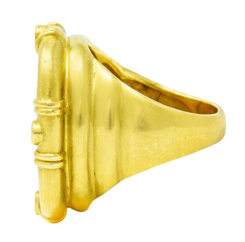 SeidenGang Vintage Diamond 18 Karat Yellow Gold Classic Nike Cameo Ring Wilson's Antique & Estate Jewelry