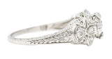 Belle Epoque 1.03 CTW Old European Cut Diamond Platinum Festoon Antique Halo Engagement Ring Wilson's Estate Jewelry