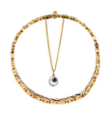 Art Deco 12.45 CTW Sapphire Ruby Emerald Pearl 14 Karat Gold Braceletbracelet - Wilson's Estate Jewelry