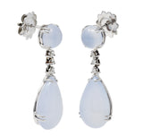 Italian Chalcedony Diamond 18 Karat White Gold Drop EarringsEarrings - Wilson's Estate Jewelry