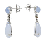 Italian Chalcedony Diamond 18 Karat White Gold Drop EarringsEarrings - Wilson's Estate Jewelry