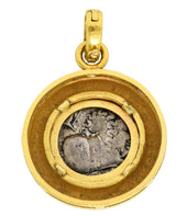 Elizabeth Locke Vintage Coin 18 Karat Gold Enhancer Pendant Medallion Wilson's Antique & Estate Jewelry