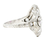 1930's Art Deco 3.18 CTW Ruby Diamond Platinum Dinner Ring Wilson's Estate Jewelry