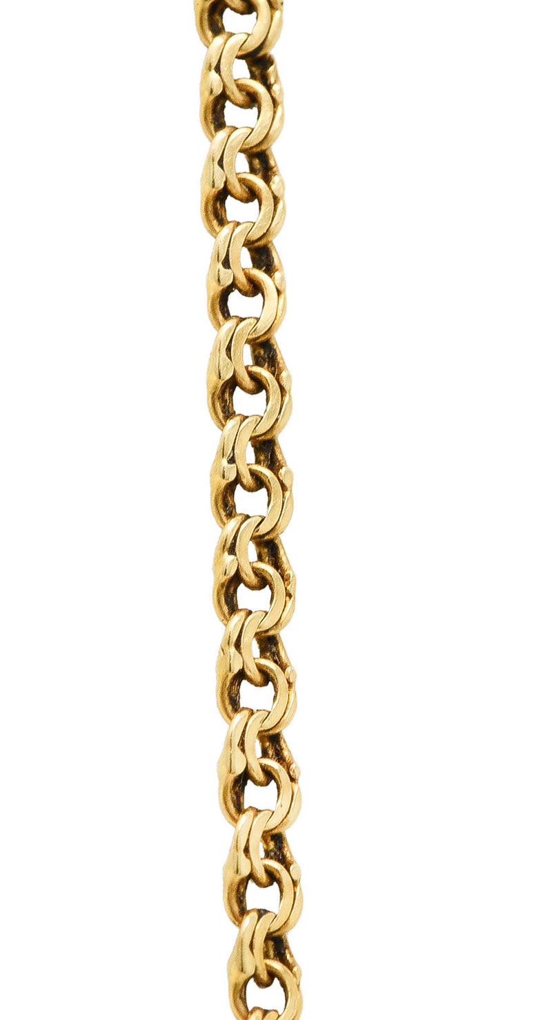 Edwardian Diamond Ruby Platinum 18 Karat Yellow Gold Mirror Locket Pendant Necklace Wilson's Antique & Estate Jewelry