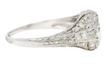 Art Deco Platinum 1.53 CTW Old European Cut Diamond Platinum Wheat Engagement Ring Wilson's Estate Jewelry