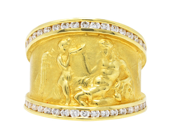 SeidanGang 1.00 CTW Diamond 18 Karat Gold Cupid Dionysus Band RingRing - Wilson's Estate Jewelry