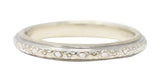 Art Deco 14 Karat White Gold Orange Blossom Vintage Wedding Band Ring Wilson's Estate Jewelry