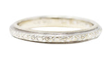 Art Deco 14 Karat White Gold Orange Blossom Vintage Wedding Band Ring Wilson's Estate Jewelry