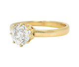 Victorian 1.00 CTW Old European Cut Diamond 14 Karat Solitaire Engagement Ring