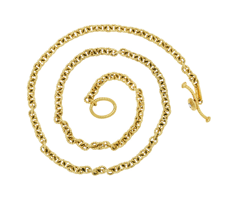 Carrera y Carrera Diamond 18 Karat Yellow Gold Twisted Rope Link Toggle NecklaceNecklace - Wilson's Estate Jewelry