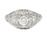 1928 Art Deco 0.56 CTW Old European Diamond Platinum Engagement Ring