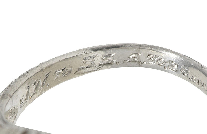 1928 Art Deco 0.56 CTW Old European Diamond Platinum Engagement Ring