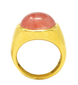 H. Stern Italian Rutilated Quartz Diamond 18 Karat Yellow Gold Gemstone Ring Wilson's Estate Jewelry