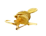Fisher & Co. Retro Ruby 14 Karat Gold Mouse Brooch Wilson's Estate Jewelry